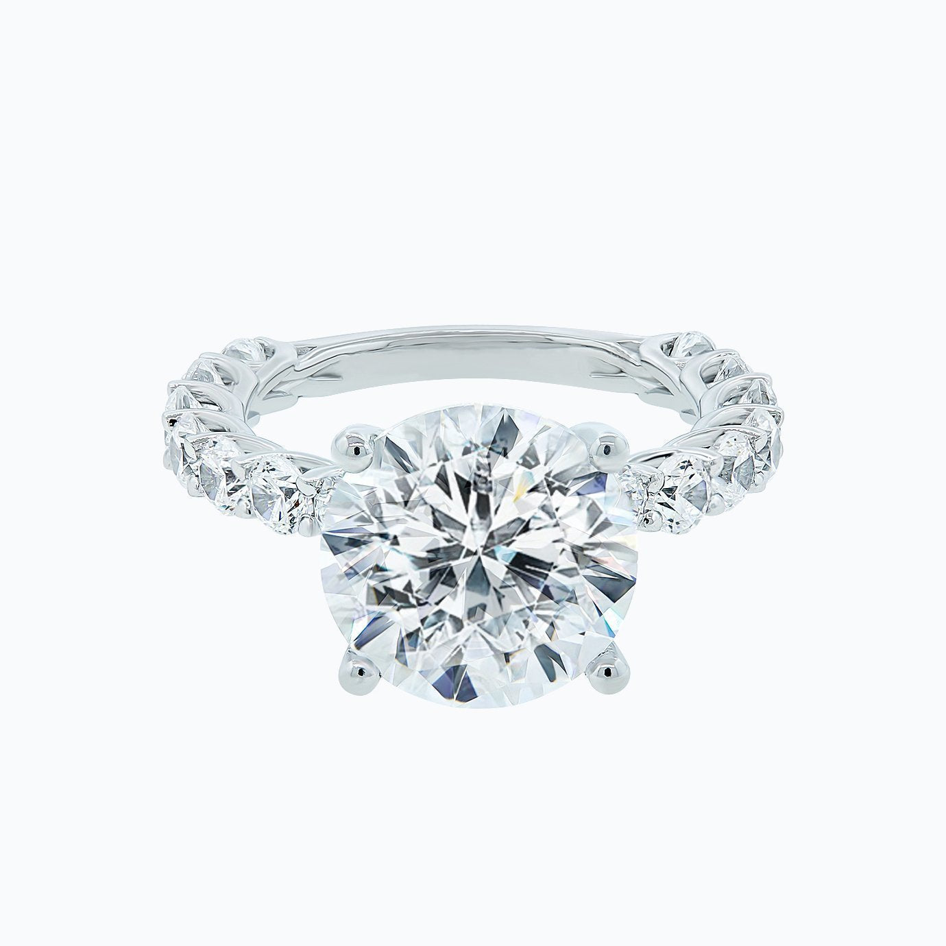 Round Pave Lab Grown Diamond Engagement Ring