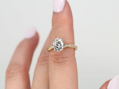 Stunning 2 CT Oval Moissanite Engagement Ring with Twisted Pave Design 6