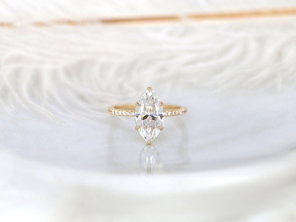 Stunning 2.80 CT Marquise Moissanite Engagement Ring with Hidden Halo Design 1