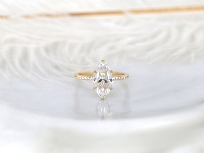 Stunning 2.80 CT Marquise Moissanite Engagement Ring with Hidden Halo Design 1