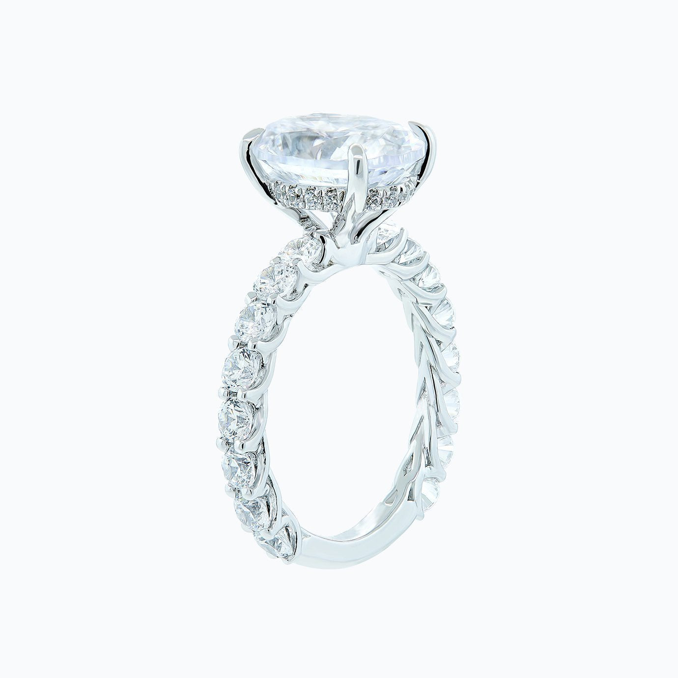 Oval Pave Lab Grown Diamond Engagement Ring