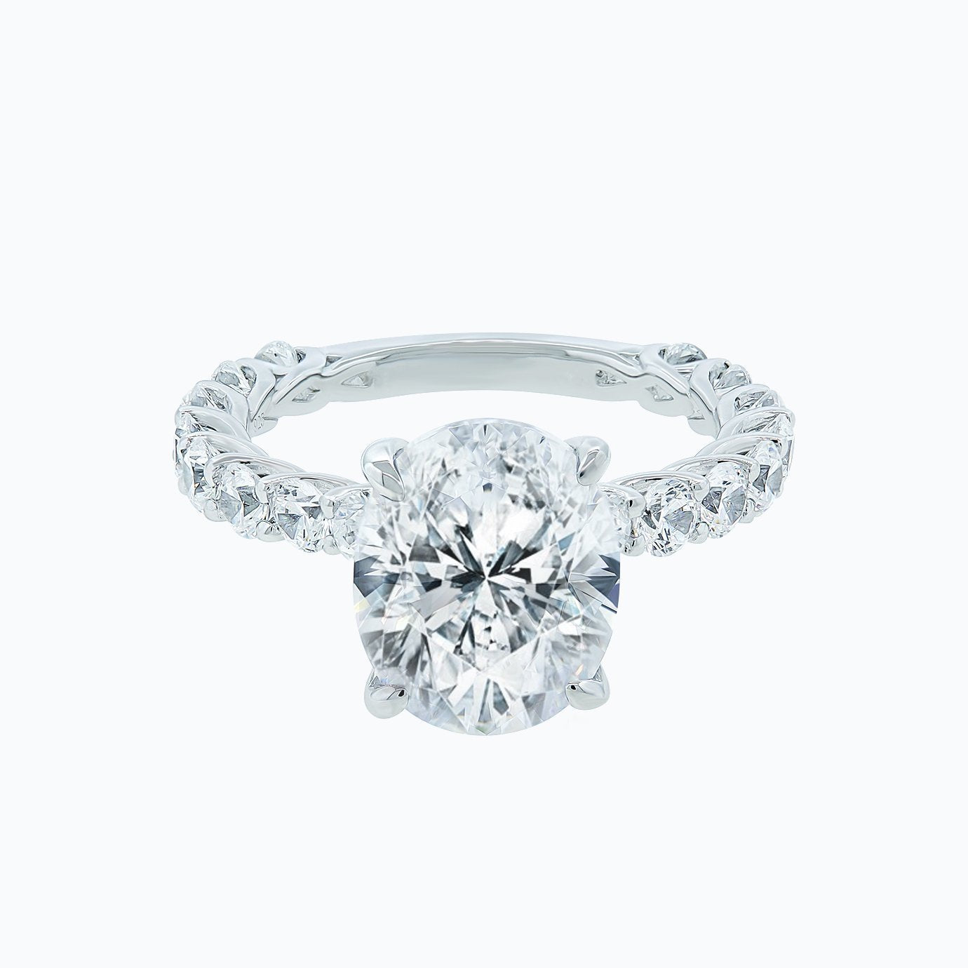 Oval Pave Lab Grown Diamond Engagement Ring