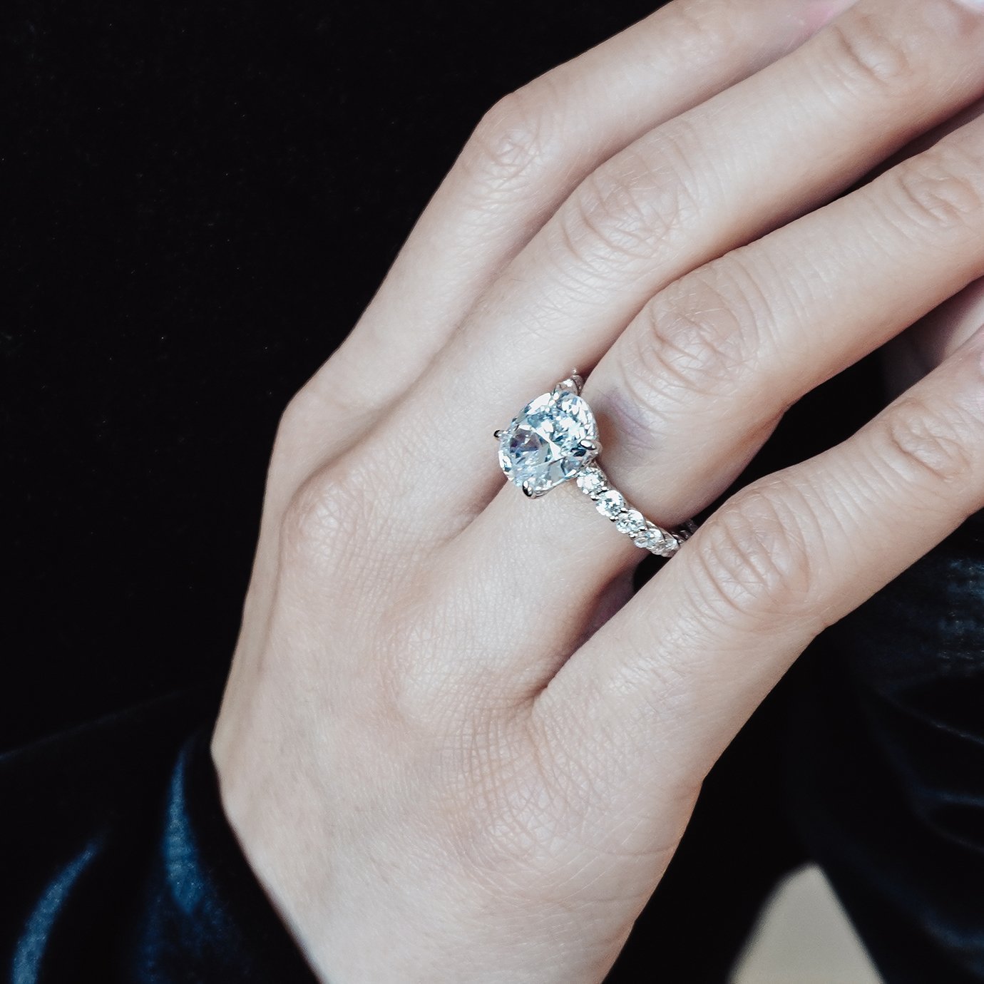 Oval Pave Lab Grown Diamond Engagement Ring