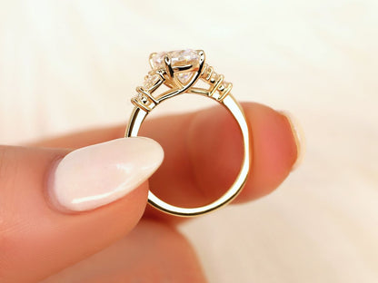 Stunning 2.5 CT Oval Moissanite Engagement Ring with Cluster Design 4