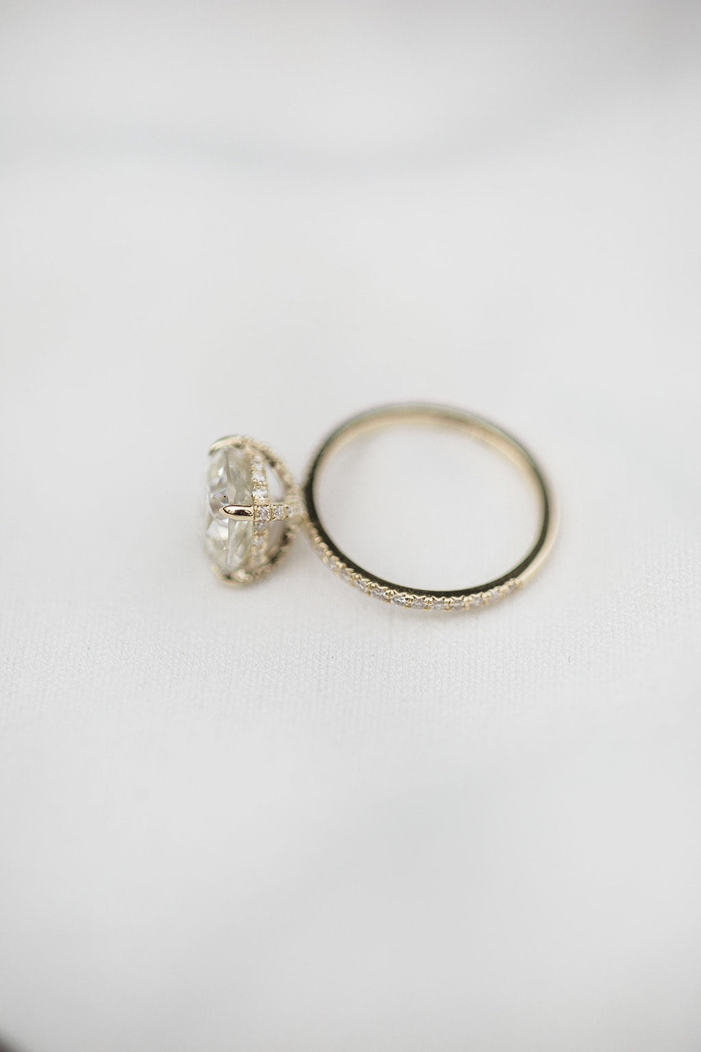2.77 CT Cushion Cut Hidden Halo Pave Moissanite Engagement Ring 9