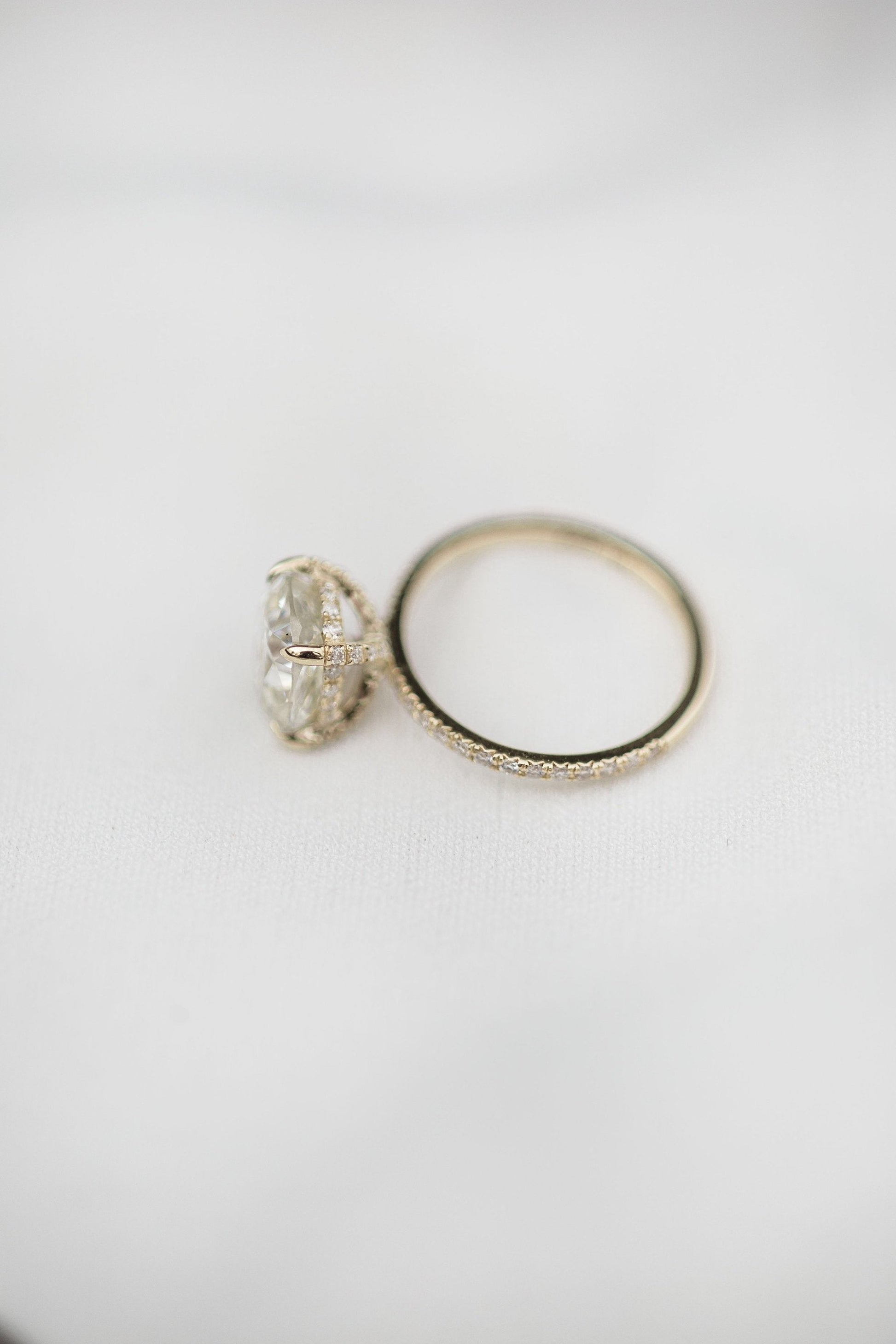 2.77 CT Cushion Cut Hidden Halo Pave Moissanite Engagement Ring 9