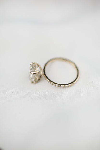 2.77 CT Cushion Cut Hidden Halo Pave Moissanite Engagement Ring 9