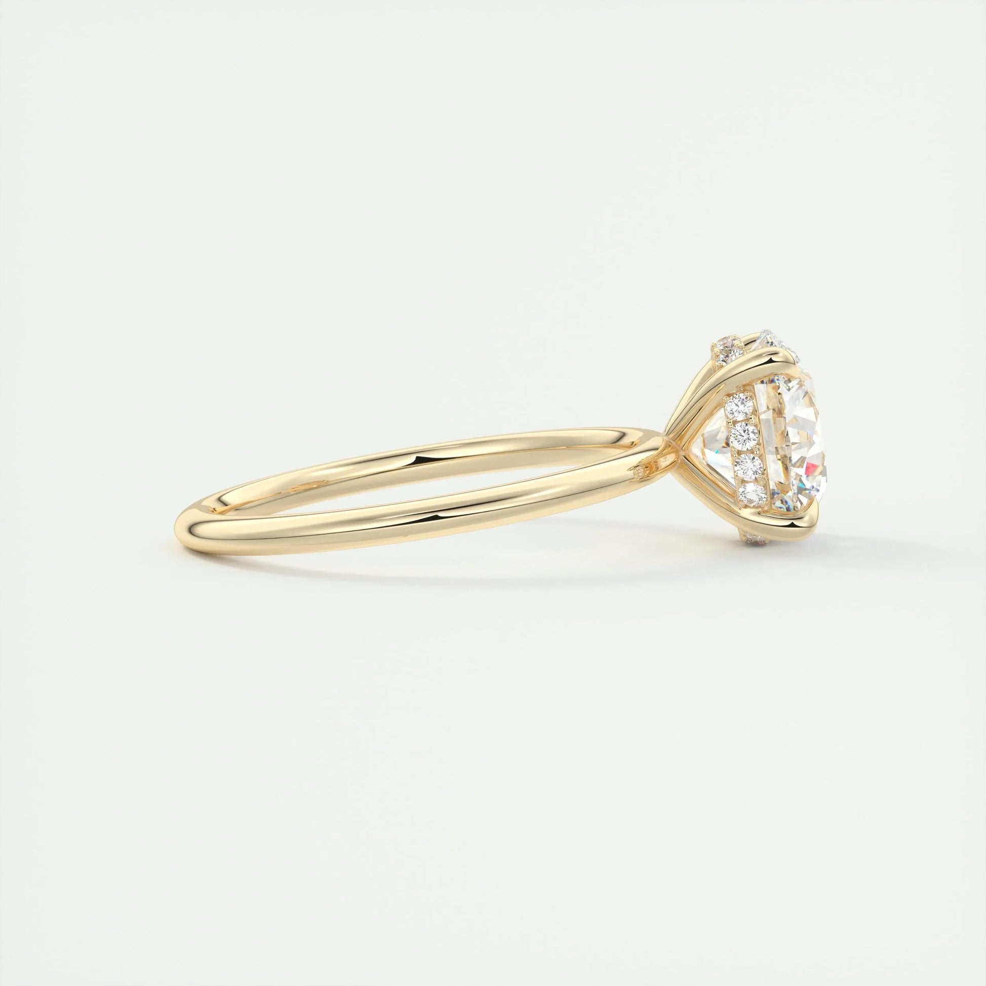 2.0 CT Round Hidden Halo Moissanite Engagement Ring 9