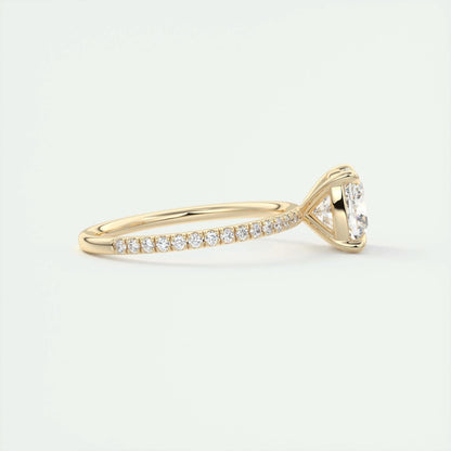 2.15 CT Cushion Cut Pave Moissanite Engagement Ring 9