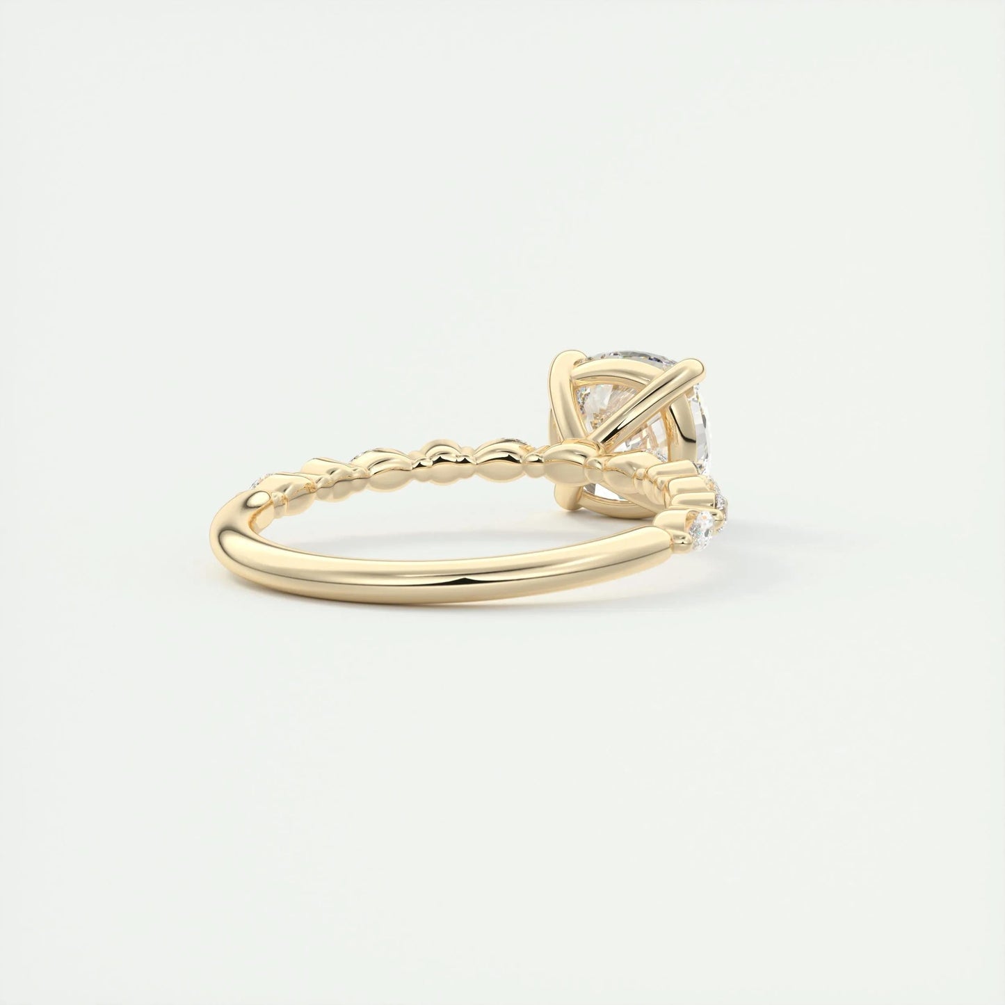 2.15 CT Cushion Cut Pave Moissanite Engagement Ring 10