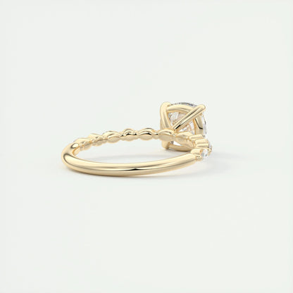 2.15 CT Cushion Cut Pave Moissanite Engagement Ring 10