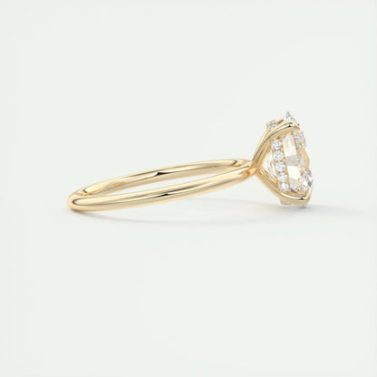 1.91 CT Oval Hidden Halo Moissanite Engagement Ring 10