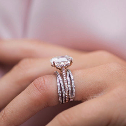 0.40 TCW Round Moissanite Wedding Band Featuring Cross Over Style 7