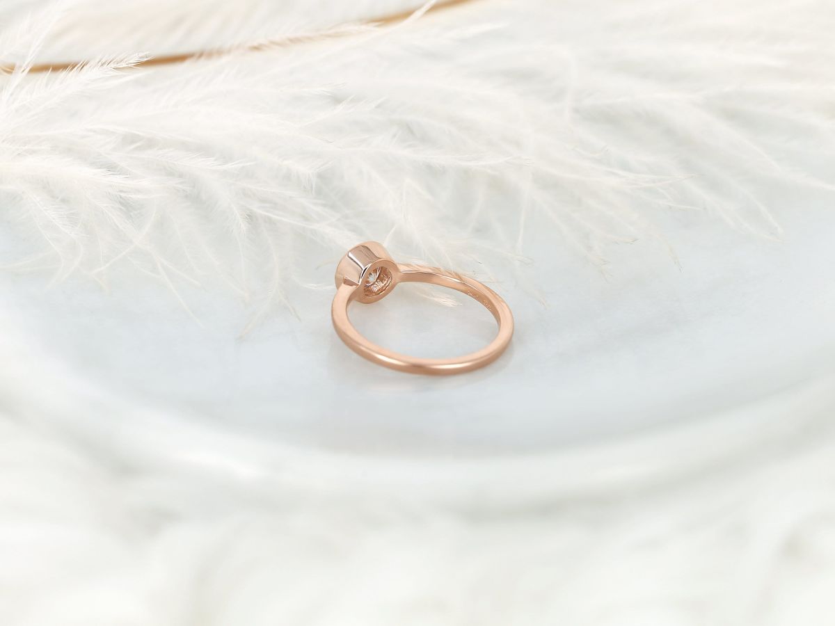 Stunning 0.75 CT Round Moissanite Engagement Ring With Bezel Design 3