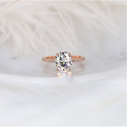 Stunning 3.0 CT Oval Moissanite Engagement Ring with Pave Design 1