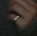 1.50 CT Round Three Stones Lab Grown Diamond Wedding Band