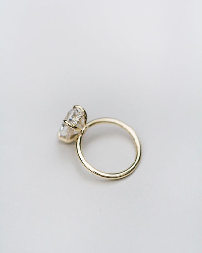 4.25 CT Oval Moissanite Ring Featuring Hidden Halo Style 3