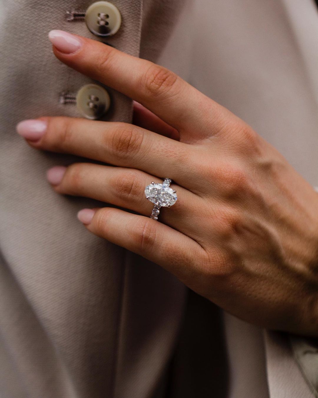 5.10 CT Oval Cut Hidden Halo Moissanite Engagement Ring 3