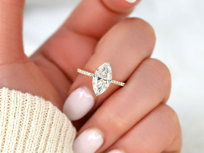 Stunning 2.80 CT Marquise Moissanite Engagement Ring with Hidden Halo Design 8