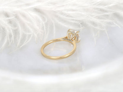 Stunning 2.0 CT Round Moissanite Engagement Ring with Hidden Halo Design 2