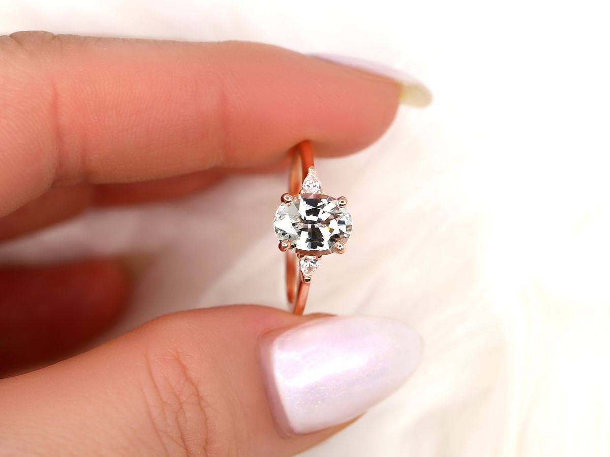 Stunning 1.95 CT Oval Moissanite Engagement Ring with Three Stone Design 5