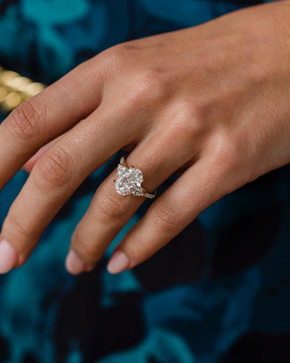 3.10 CT Oval Moissanite Ring Featuring Cluster Style 5