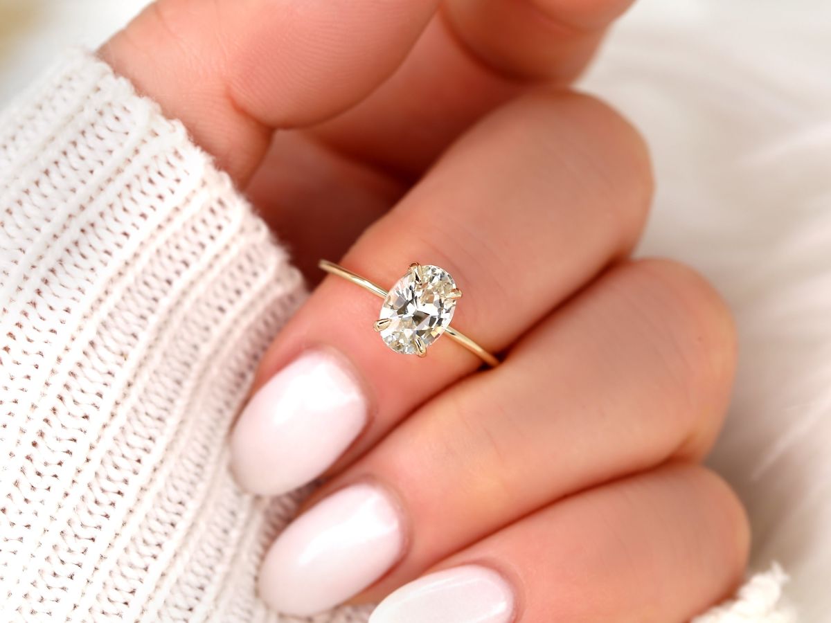 Stunning 1.98 CT Oval Moissanite Engagement Ring with Solitaire Design 5