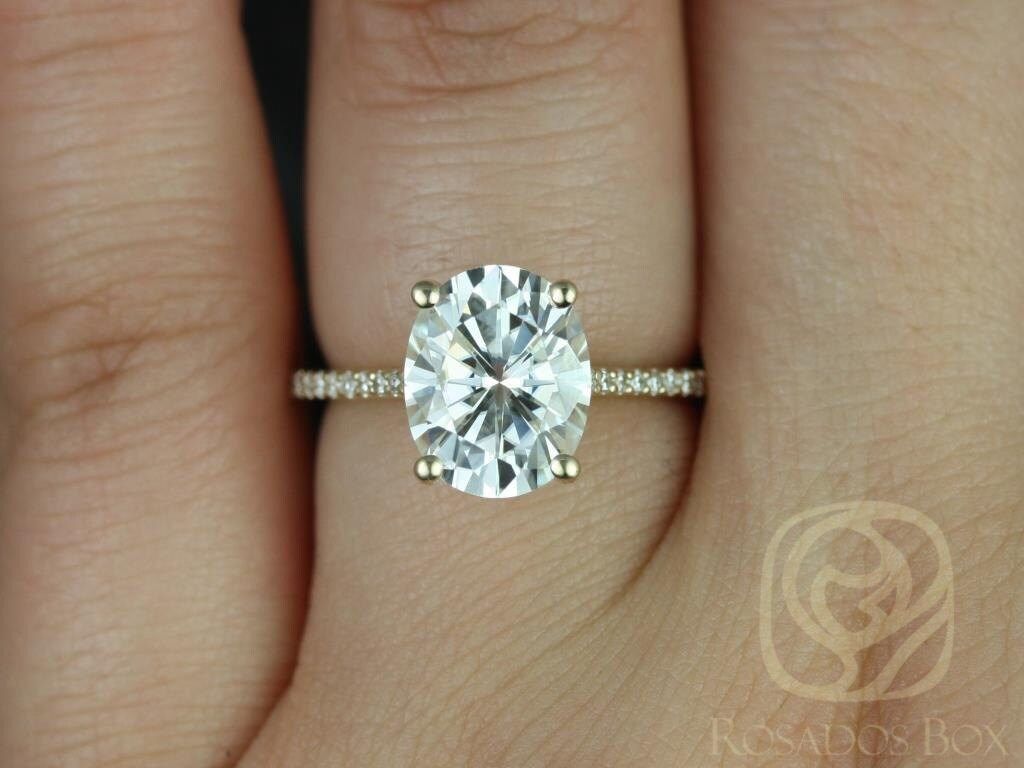 Stunning 3.0 CT Oval Moissanite Engagement Ring with Pave Design 6