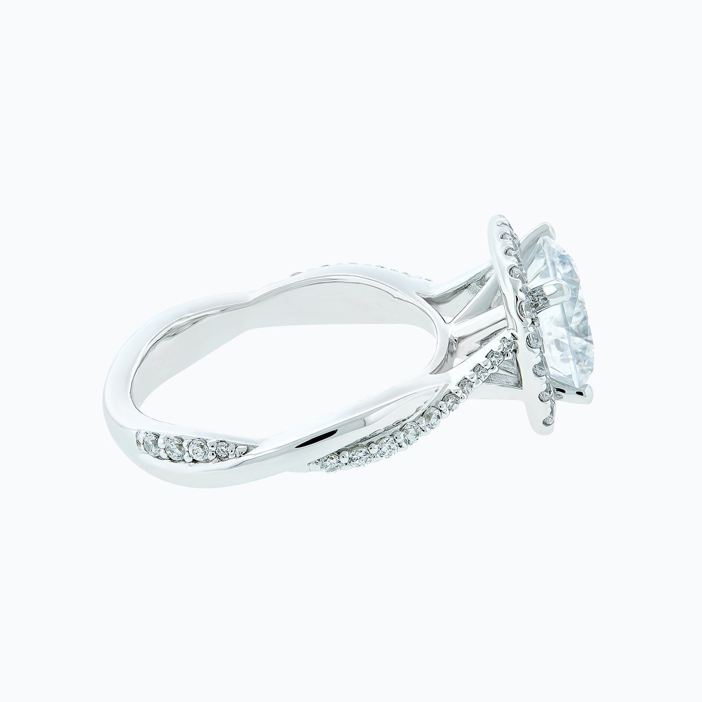 Round Halo & Pave Lab Grown Diamond Engagement Ring