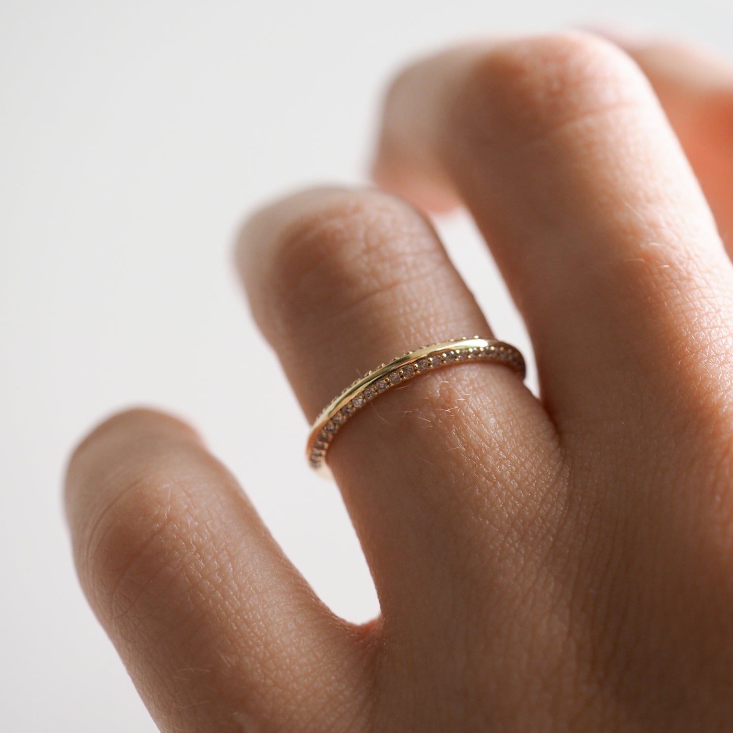 Stunning 0.2 TCW Round Moissanite Stones Knife Edge Wedding Bands 4