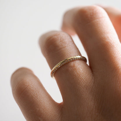 Stunning 0.2 TCW Round Moissanite Stones Knife Edge Wedding Bands 4