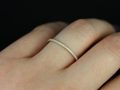 Stunning 0.10 TCW Round Moissanite Stones Half Eternity Wedding Bands 7