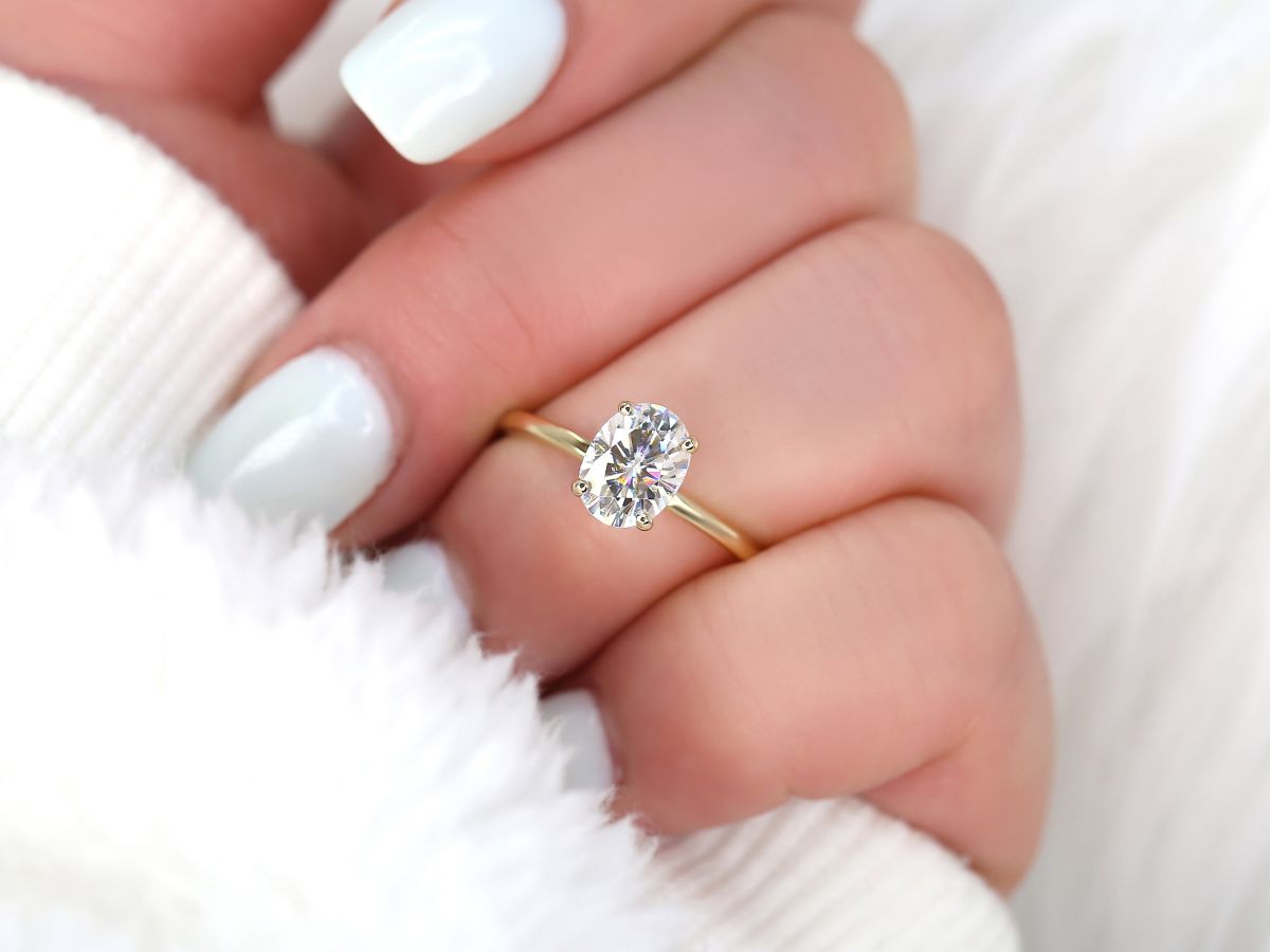 Stunning 1.50 CT Oval Moissanite Engagement Ring with Solitaire Design 5