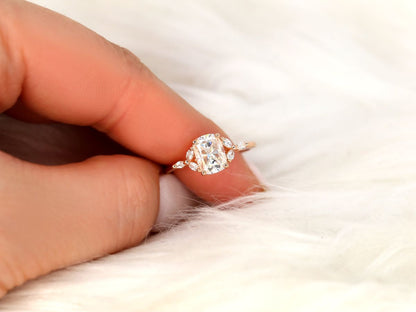 Stunning 1.5 CT Cushion Moissanite Engagement Ring with Cluster Design 7