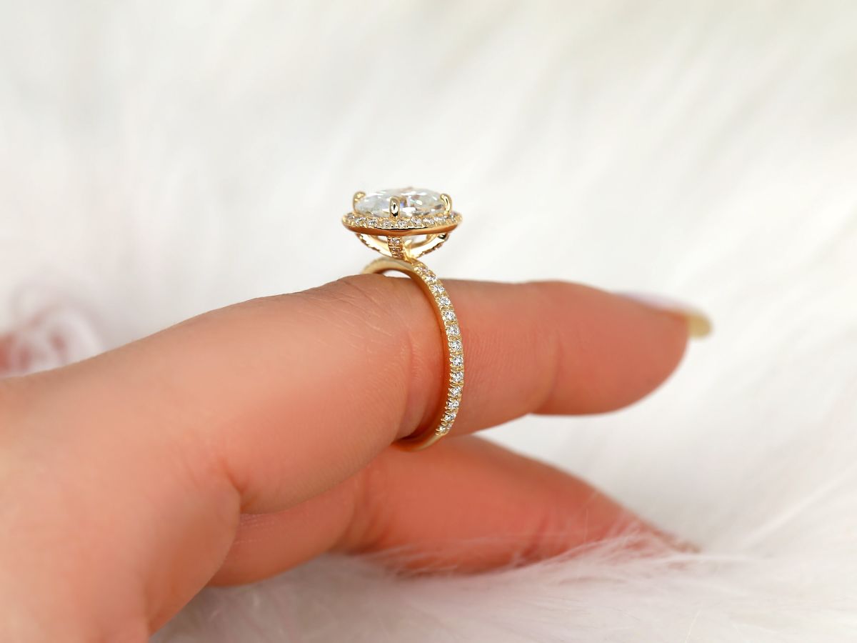 Stunning 2 CT Oval Moissanite Engagement Ring with Pave Design 10