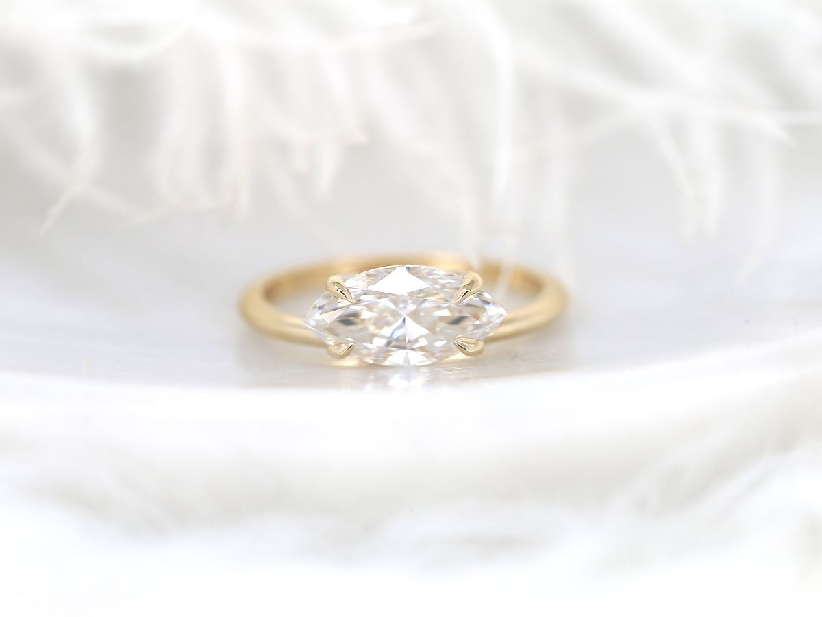 Stunning 1.80 CT Marquise Moissanite Engagement Ring with Solitaire Design 1