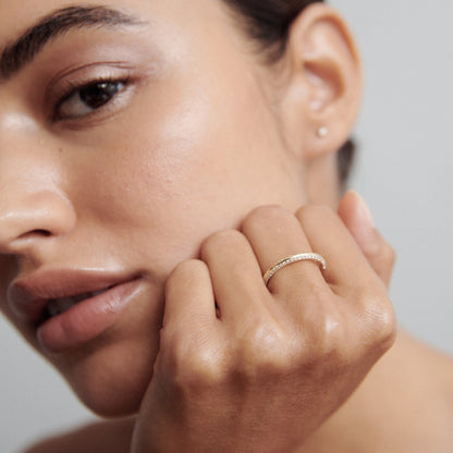 Stunning 0.2 TCW Round Moissanite Stones Knife Edge Wedding Bands 6