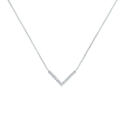 0.40 CT Round Moissanite Diamond V-Shape Pendant Necklace in Solid Gold 5