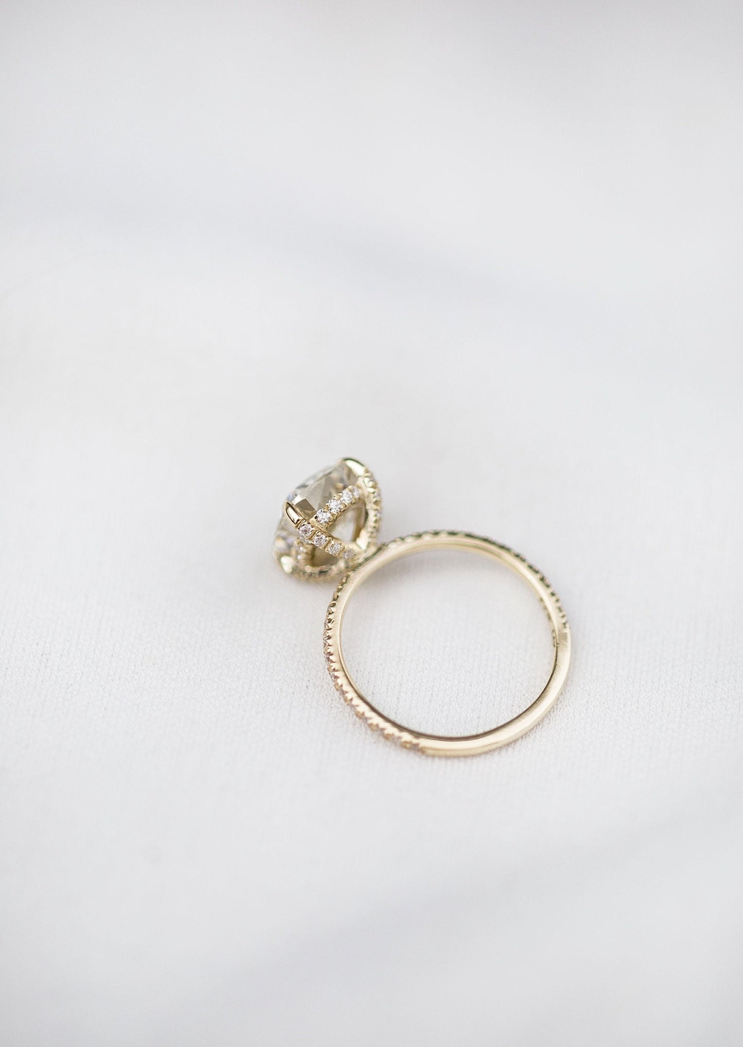 2.77 CT Cushion Cut Hidden Halo Pave Moissanite Engagement Ring 10