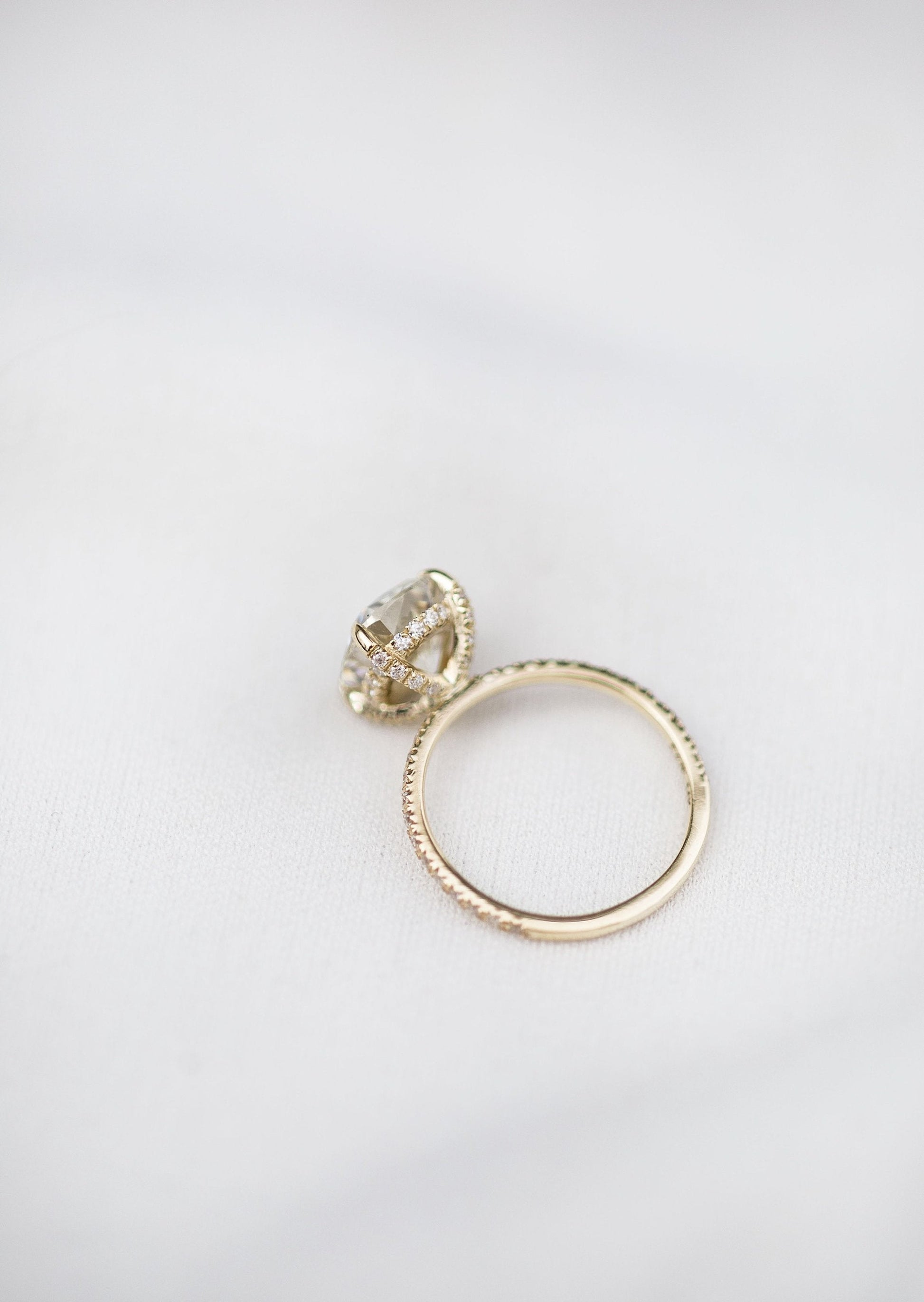 2.77 CT Cushion Cut Hidden Halo Pave Moissanite Engagement Ring 10