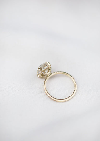 2.77 CT Cushion Cut Hidden Halo Pave Moissanite Engagement Ring 10