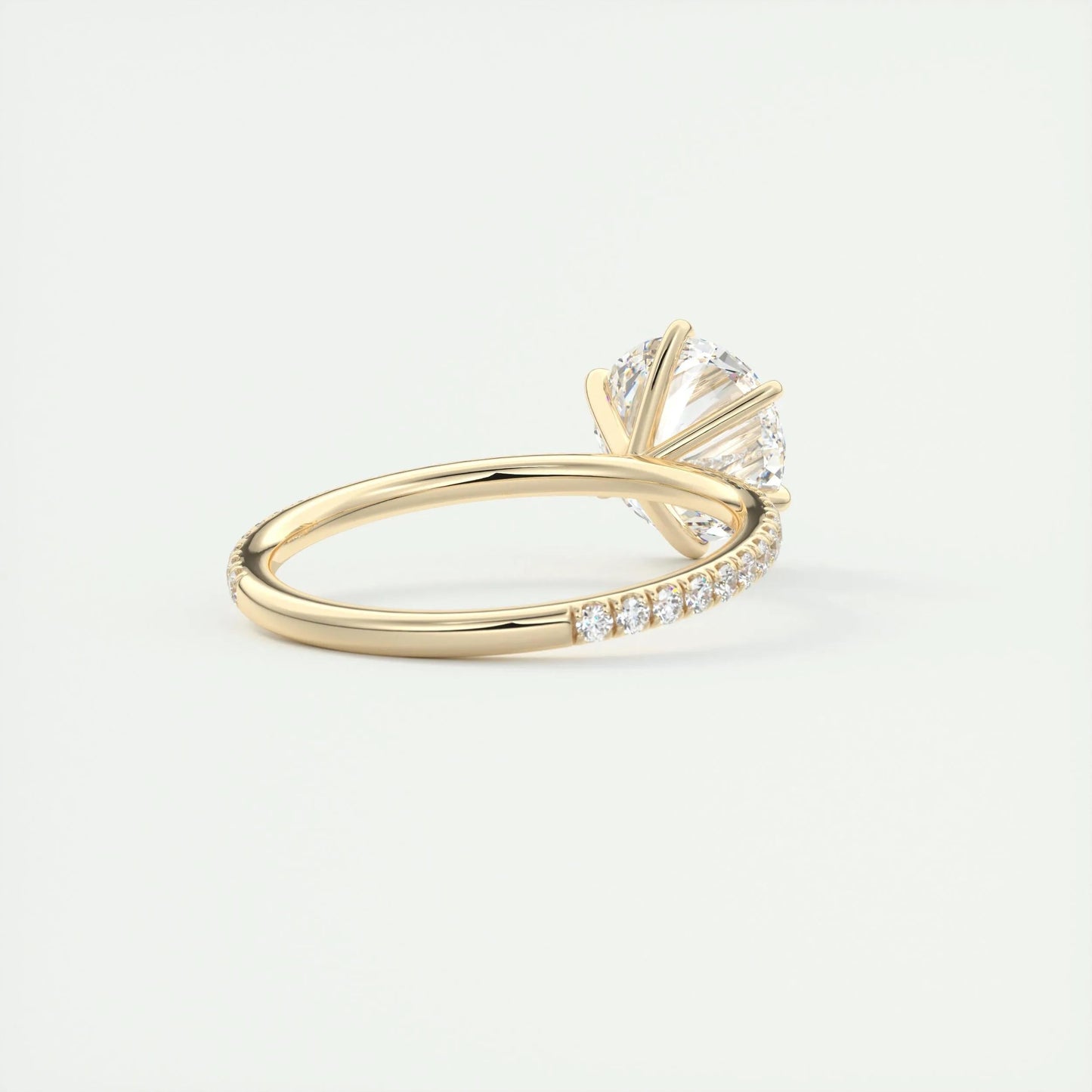 2.0 CT Round Cut Pave Moissanite Engagement Ring 10