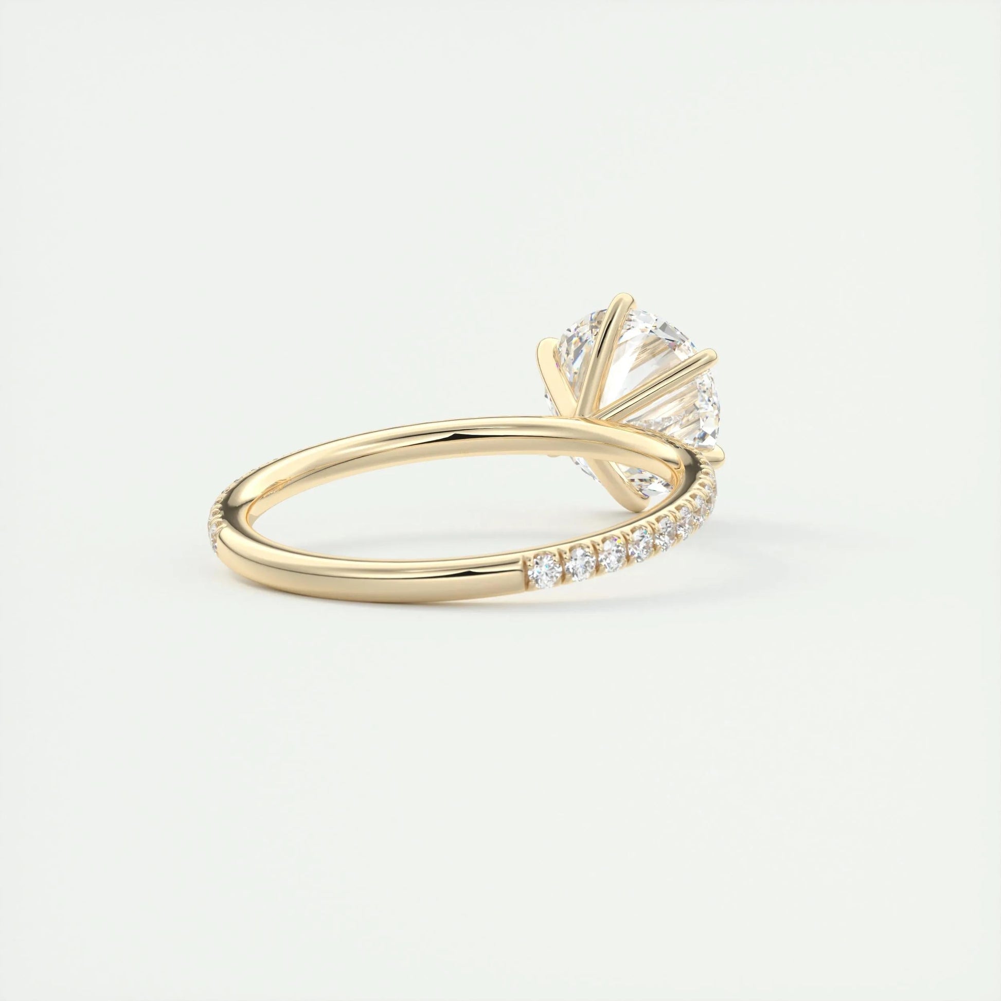 2.0 CT Round Cut Pave Moissanite Engagement Ring 10