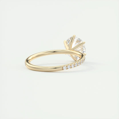 2.0 CT Round Cut Pave Moissanite Engagement Ring 10