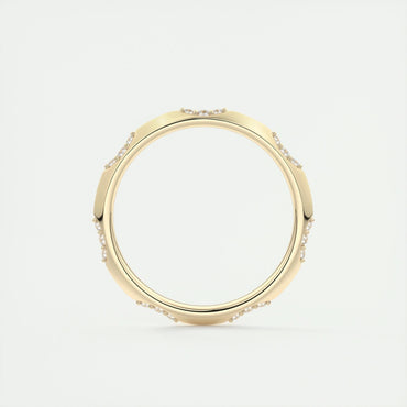 0.09 Round Cut Flush Moissanite Bridal Wedding Band 9