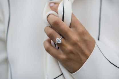 2.90 CT Oval Hidden Halo & Pave Moissanite Engagement Ring 6