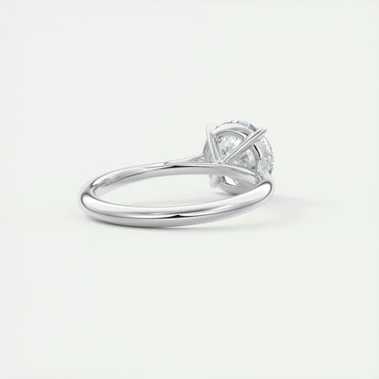 2.0 CT Round Cut Solitaire Moissanite Engagement Ring 3