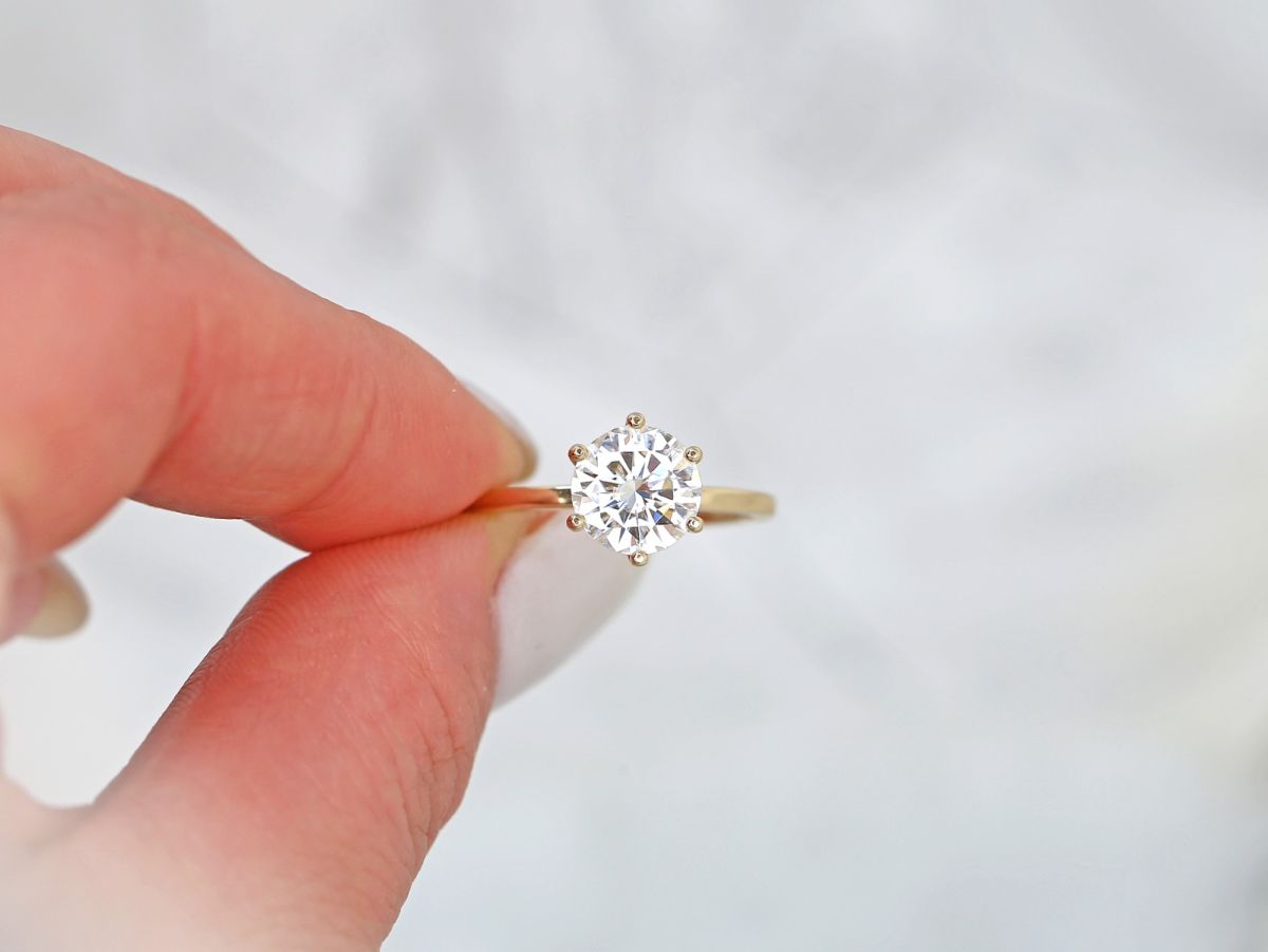 Stunning 2.0 CT Round Moissanite Engagement Ring with Solitaire Design 7