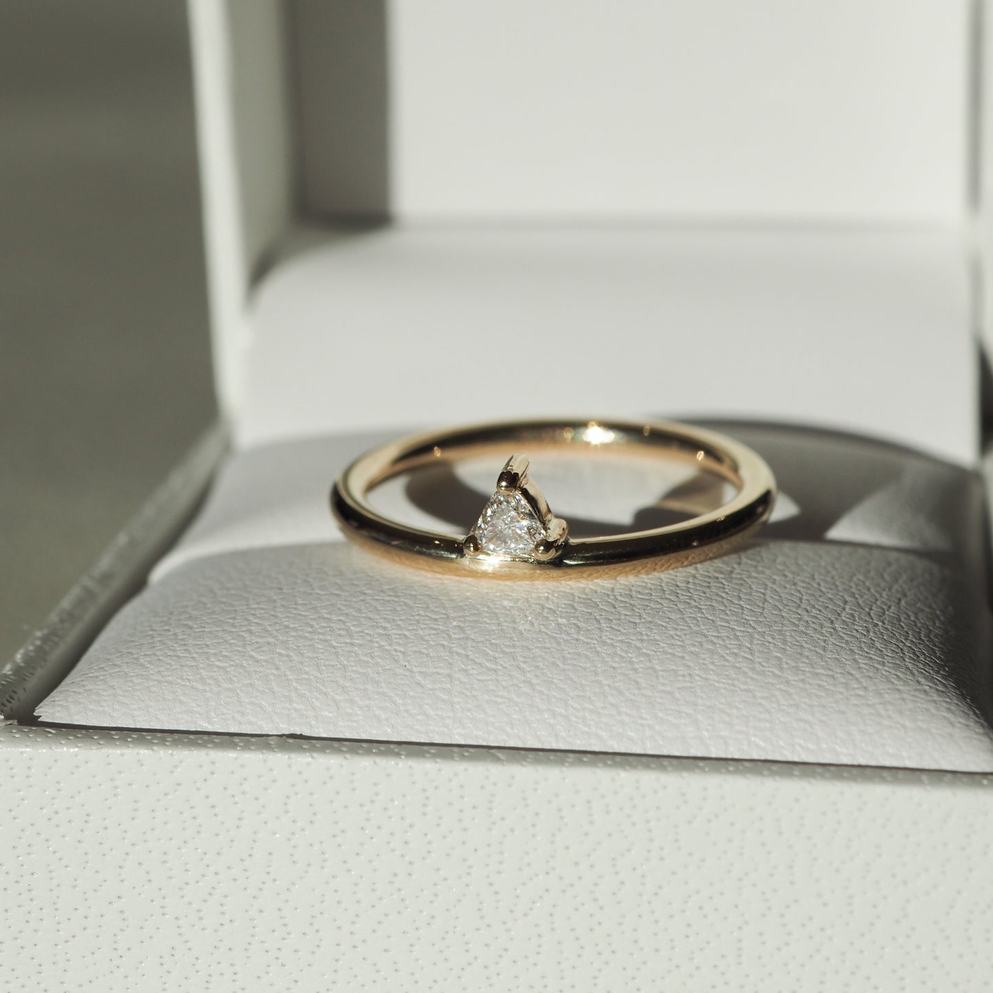 Stunning 0.15 CT Trillion Moissanite Engagement Ring with Solitaire Design 3