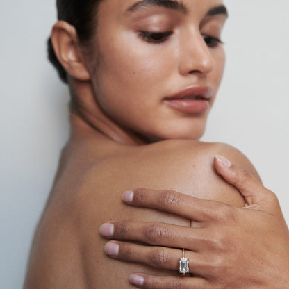 Stunning 1 CT Emerald Moissanite Engagement Ring with Solitaire Design 3